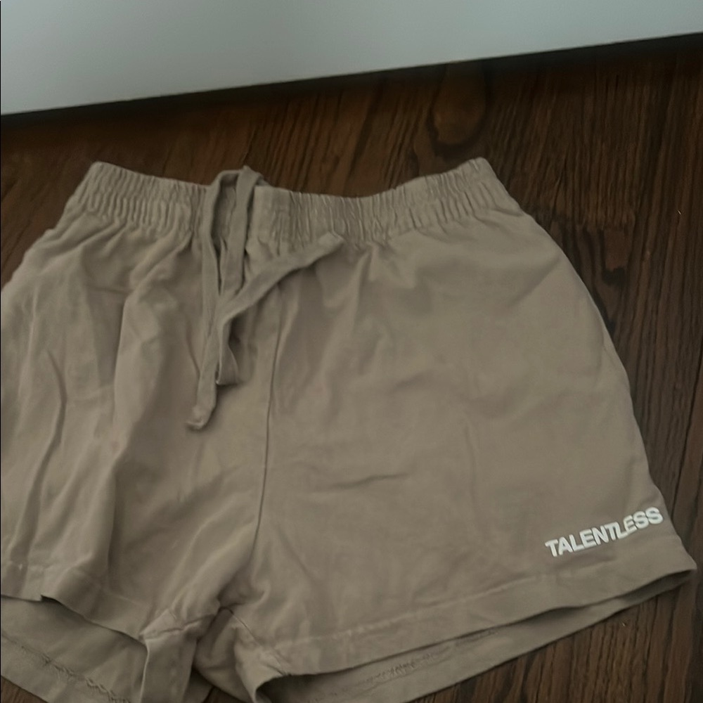 Talentless Tan Athletic Shorts with Elastic Waistband